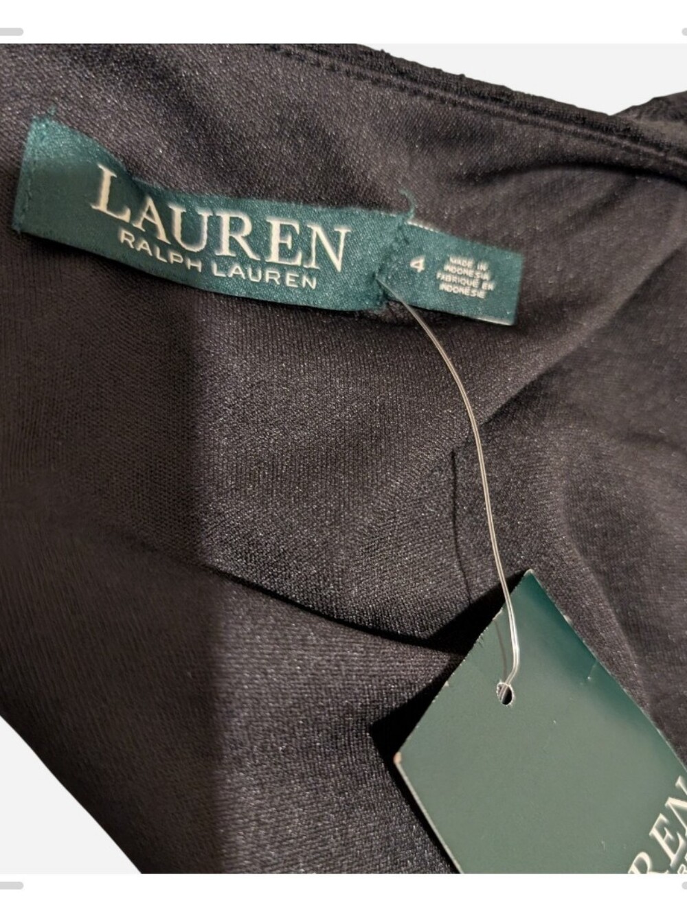 Lauren Ralph Lauren Black Textured Midi Peplum Dress - Picture 9 of 11